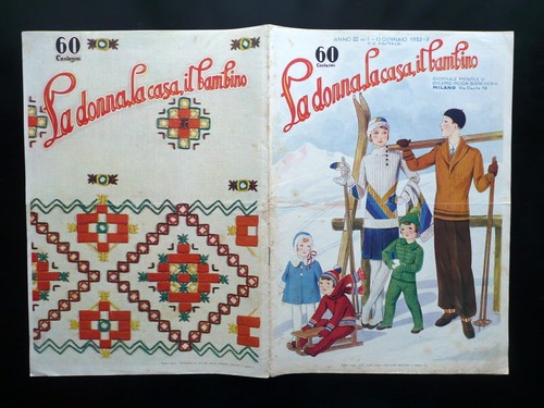 La Donna la Casa il Bambino Anno III N.1 15/1/1932 Embroidery Sewing Fashion Carnival - Picture 1 of 2
