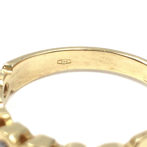 18kt Gold Ring Halb Memoire Diamant Schmuck 750 Gelbgold Half Eternity 16.8mm 53 - Bild 15 von 17