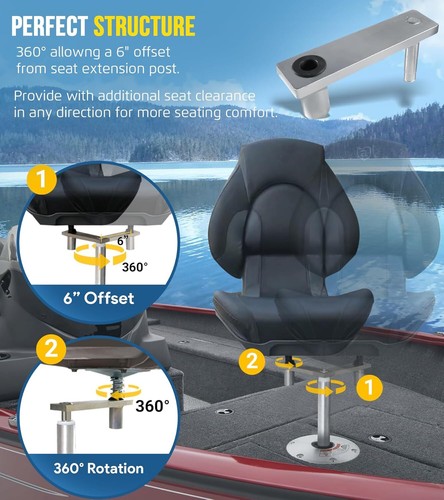 SP-2164 Lock'N-Pin Boat Seat Pin Post + 7062-3 Swivel Offset Seat Mount Pedestal - Bild 5 von 9