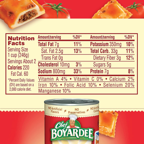 24x Cans Chef Boyardee Beef Ravioli In Tomato & Meat Sauce Pasta 15oz  - Bild 4 von 5