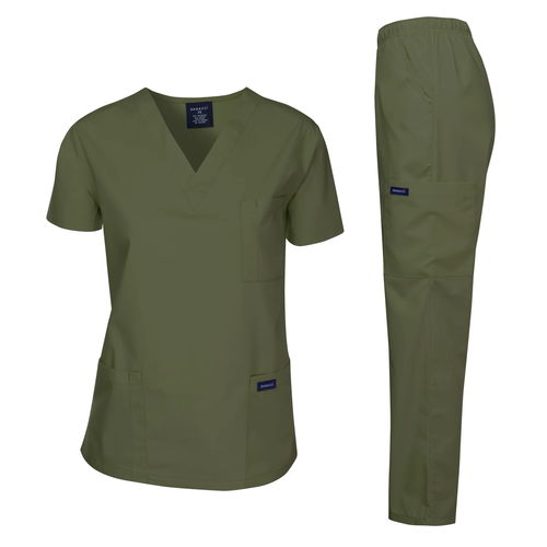 Medical Uniform Unisex Scrubs Set Scrub Top and Pants - Picture 10 of 12