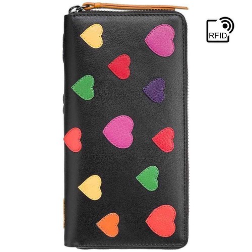 Visconti Love Collection Womens RFID Protection Large 14 Card Leather Purse LV5 - Picture 3 of 21
