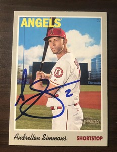 Andrelton-Simmons-Signed-2019-Topps-Heritage-Autographed-TOUGH-Auto-Card-Angels