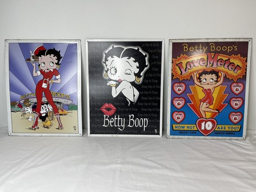 Betty Boop Diner Waitress Blowing a Kiss Love Meter Metal Tin Signs Collectibles - Afbeelding 1 van 7