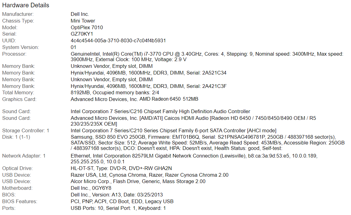 Dell OptiPlex 7010 MT PC i7-3770 @ 3.40GHz 8GB DDR3 250GB SSD AMD Radeon 6450 - Picture 7 of 7