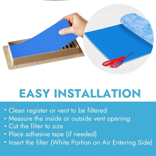 Cut to Size Floor Vent Air Filters for home - MERV 8 Electrostatic Cut to Fit... - Picture 5 of 7