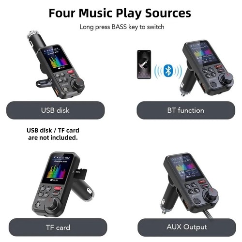 New 2USB Charger Wireless Bluetooth 5.0 Car FM Transmitter MP3 Player Adapter - Picture 12 of 16