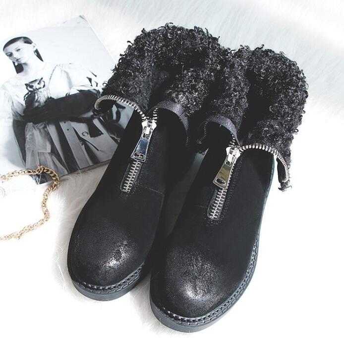 Fashion Women Retro British Round Toe Low Low Low Heels New Winter Thick Warm Ankle Boot a63931 Fashion Women Retro British Round Toe Low Low Low Heels New Winter Thick Warm Ankle Boot a63931