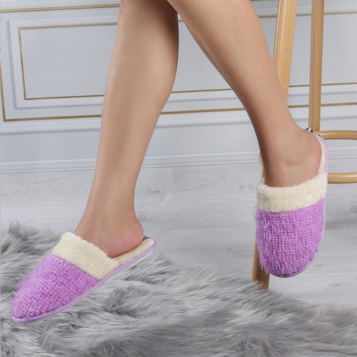 Women Winter Warm Plush Knit Weave Slippers Non Slip Cozy Indoor Shoes Size 7-10 - Bild 12 von 16