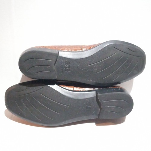 SAS Brown Croc Embossed Leather Loafers-Size 7.5M-TriPad-Comfort-Arch Support - Picture 6 of 10