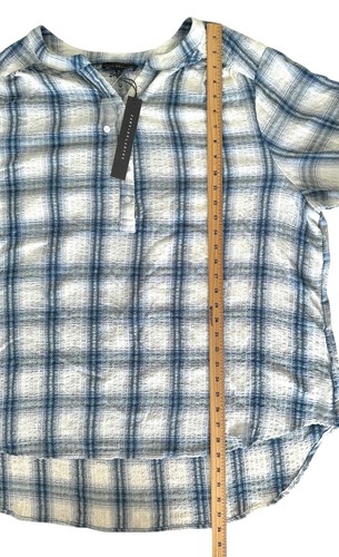 Jane & Delancey Women's Half Button Blouse Long Sleeve Plus Size 3X Blue Plaid - Picture 8 of 8