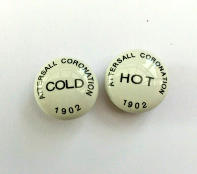 Tap Indices Tops Caps Hot Cold 22.7 mm 1902 Attersall Coronation L18