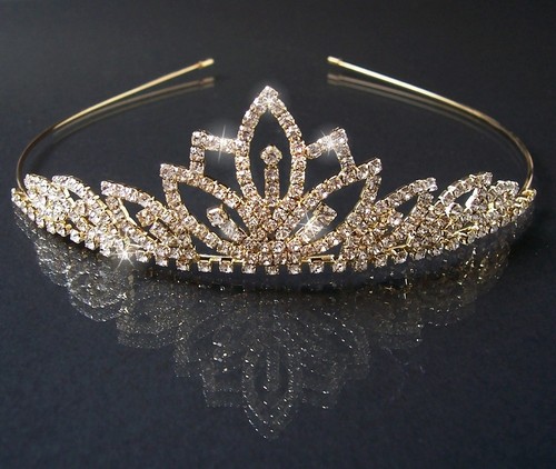 DIADEM Tiara Strass Gold Silber Braut Schmuck Kopfschmuck Haarreif Hochzeit VH12 - Bild 4 von 31