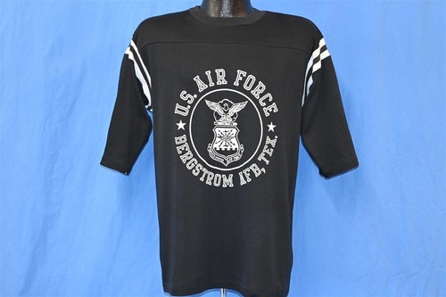 vtg 80s U.S. AIR FORCE BERGSTROM AFB TEXAS MILITARY 3/4 SLEEVE JERSEY t-shirt L - Picture 2 of 4