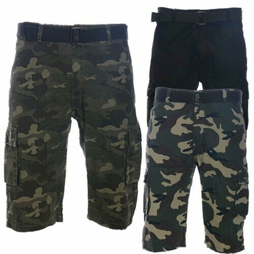 Uomo Militare Pantaloncini Lunghezza Al Ginocchio Roll-Up Lavoro Pantaloni  | eBay