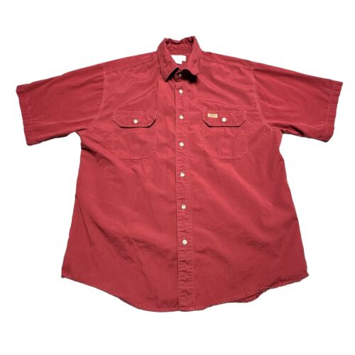Carhartt Shirt Mens Size XL Solid Short Sleeve Relaxed Fit Cotton Pockets S110