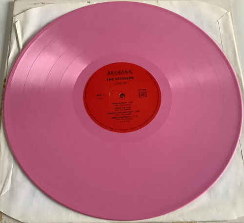 THE STOOGES Live At The Whisky A Go Go LP PINK VINYL 1988 MIG7 Psych Iggy Pop - Picture 6 of 10