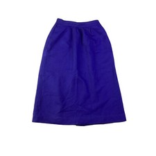 Vintage Vibrant Purple Wool A-line Midi Skirt w Pockets Union Made Womens Size 6