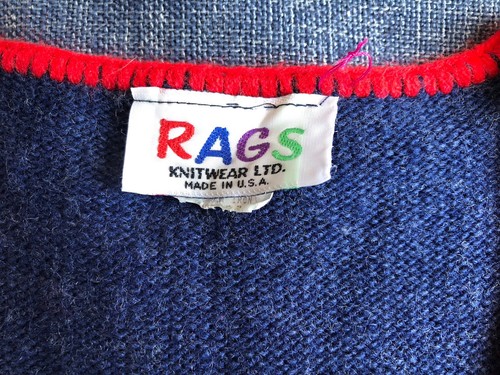 Rags Knitwear Ltd sweater Vest 8-10 heart Valentine's dogs zip retro puppy - Picture 6 of 14
