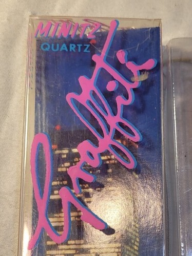 Vtg 80s Minitz Watch Graffiti Quartz New Open World Trade Center Insert - Picture 4 of 14