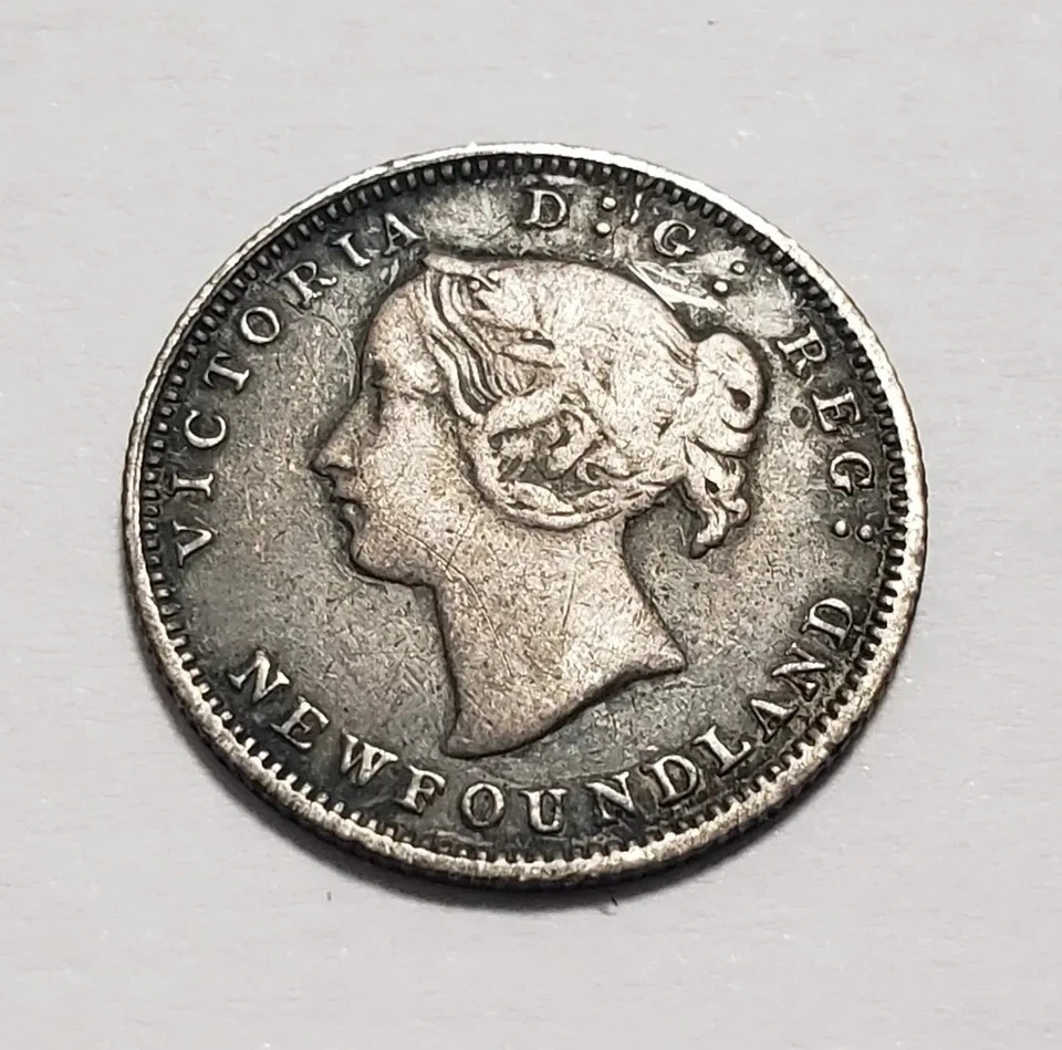 1880 5c .925 Silver Canada Newfoundland - Scarce - VF Semi Key Date - SKU-F7910 - Image 4 of 4