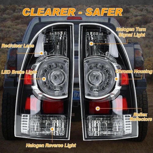 Par de luces traseras LED de freno izquierda+derecha aptas para Toyo-ta Taco-ma 2005-2015 - Imagen 3 de 20