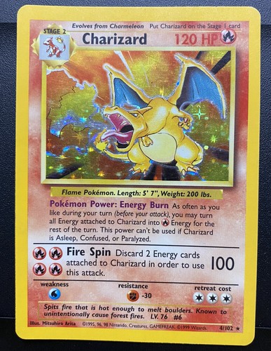 1999 Pokemon - Charizard Holo 4/102 Base Set Unlimited NM **RARE** *Grade ready* - Picture 1 of 2