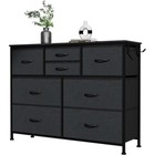 8 Drawer Fabric Chest Storage Unit with Wood Top – Bedroom Hallway