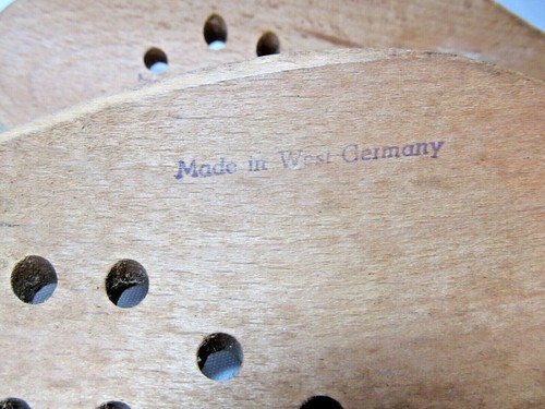 VINTAGE Forma de Zapato Cabeza de Pato Madera Alemania Occidental Para Hombre Tacón Completo ¡BONITO! - Imagen 5 de 12