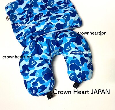 New A BATHING APE BAPE ABC CAMO 2WAY NECK PILLOW Blue Travel