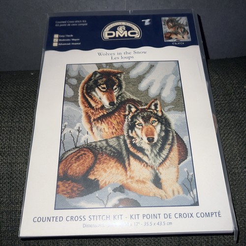Difícil de encontrar Impresionante Lobo en la Nieve Vida Silvestre Lobo Perro Animal Punto de Cruz Nuevo - Imagen 1 de 7