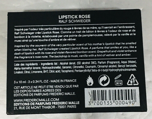 Lipstick Rose Frederic Malle for Women 3 x 10ml Eau de Parfum New in Factory Box - Picture 3 of 4