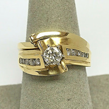 14k gold and Diamond Engagement Ring & Band 100% Natural diamonds  WAS $3,950 !