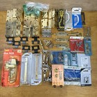 10 lb Lot Of Vintage Hardware for Door Cabinet  Copper, Brass Overlay Hinges ++