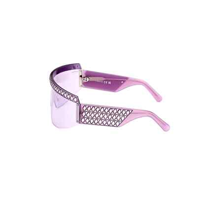 Swarovski SK363 75Z Purple/ Fuchsia Shield Half-Rim Sunglasses