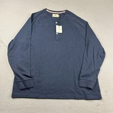 The Normal Brand Shirt Mens 2XL Blue Puremeso Raglan Henley Long Sleeves NWT