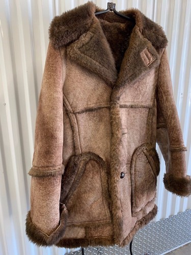 COOPER GENUINE SHEARLING SHEEPSKIN FUR RANCHER COAT JACKET SZ 40 - Picture 2 of 6