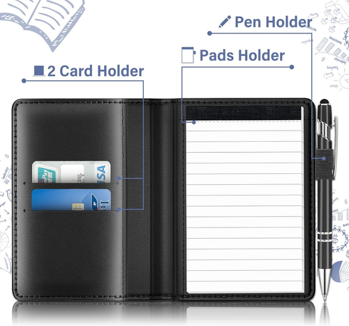 Note Pads 3X5, 12 Pack Small Notepads 3X5 Holder Set, Mini Pocket PU Leather - Picture 2 of 12