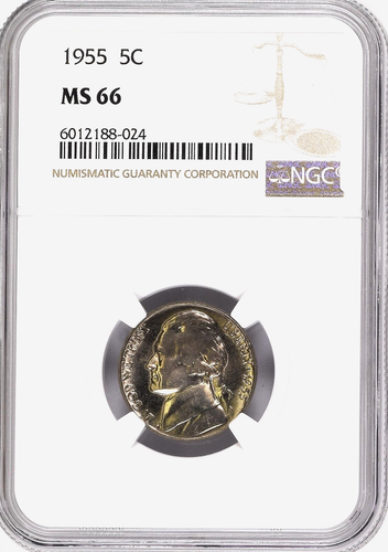 1955 Jefferson Nickel NGC MS66 - Picture 3 of 4