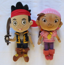 Disney Store Jake and the Neverland Pirates 12" Izzy  13" Jake Plush Dolls