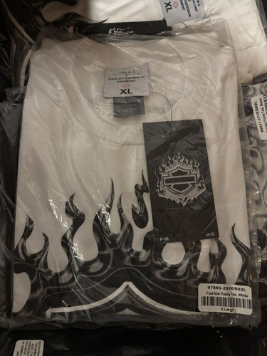 Post Malone x Harley Davidson H-D Flaming Bar & Shield Tee Herren Gr. XL - Bild 3 von 3