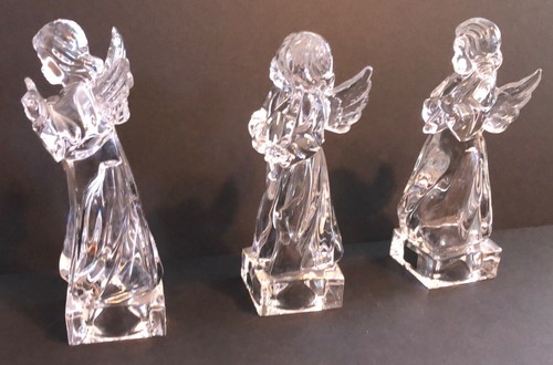 Mikasa Crystal Glass Herald Angel Figurines Playing Harp Violin Mandolin 8" T - Picture 5 of 12