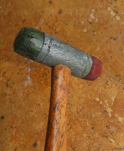 Vintage Red Green Soft Face Hammer Mallet Wood Handle 10.5" - Picture 1 of 5