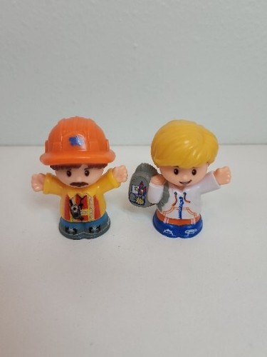 Fisher Price Little People Construction Worker Figure 2016 Blonde Boy Backpack - Picture 2 of 11
