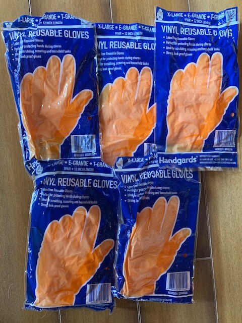 Handgards Vinyl Reusable Gloves 1-Pair -5 (2 Packs) 10 TOTAL