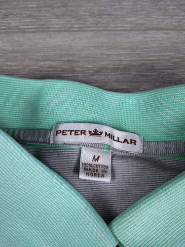 Peter Millar Herren Poloshirt Gr. M Baumwolle grau grün gestreift - Bild 5 von 8