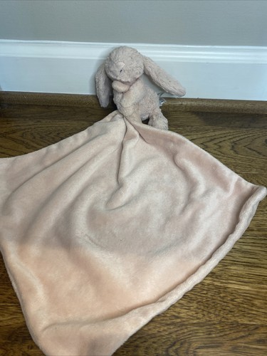 Little Jellycat Pink Bunny Soother Baby Lovey Plush Soft Security Blanket 12" Sq - Picture 1 of 7