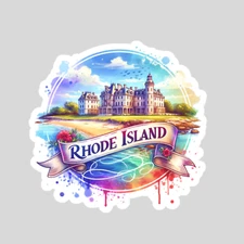 Rhode Island sticker vinyl decal state outline novelty laptop mug car watercolor