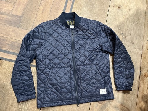 Barbour Quilted Naval searchlight men’s medium Blue full Zip jacket NWT - Picture 2 of 12