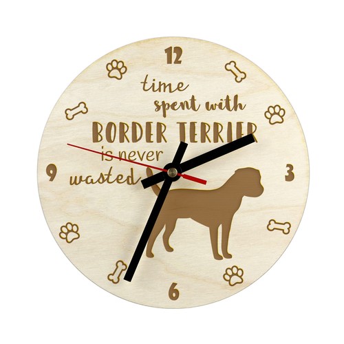 Border Terrier horloge en contreplaqué Art-Dog - Picture 1 of 7